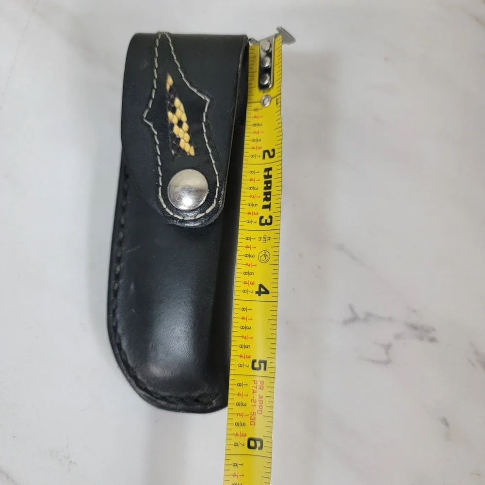 GENUINE Black LEATHER CUSTOM HANDMADE SHEATH FOR KNIFE‎ HOLSTER Snake